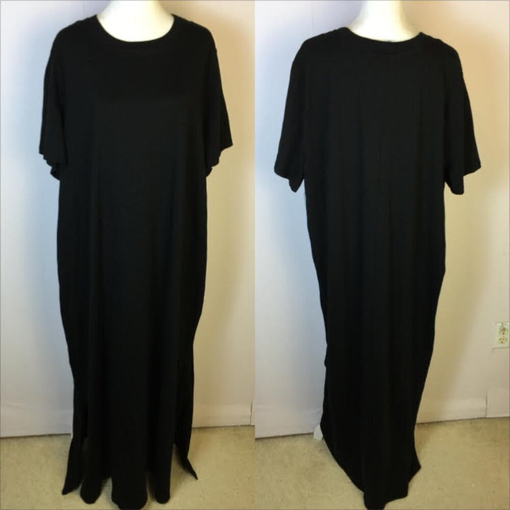 Old Navy Black Maxi Dress - Short Sleeve Crewneck